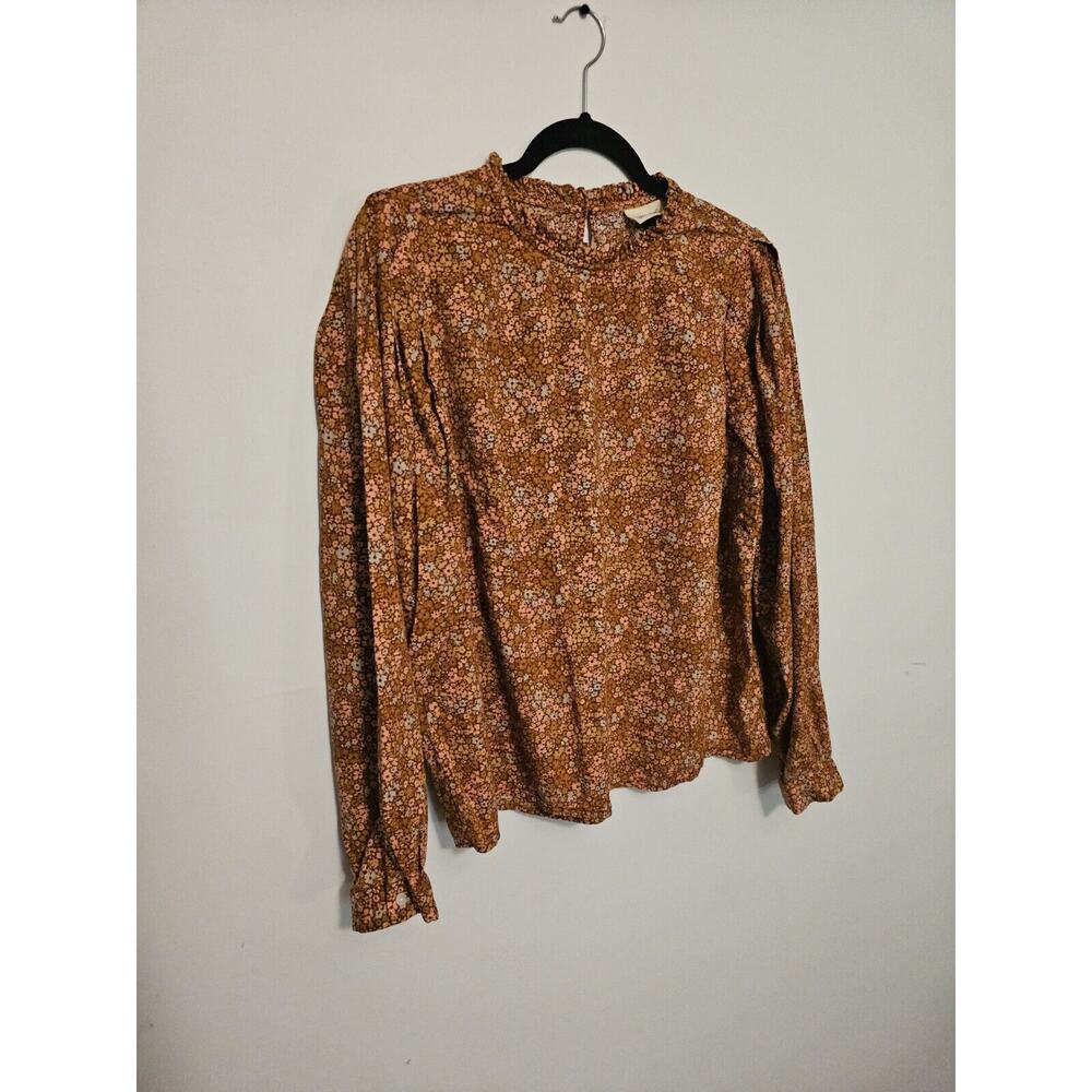 Universal‎ Threads Blouse Peasant Cottage Floral Balloon Sleeves Large